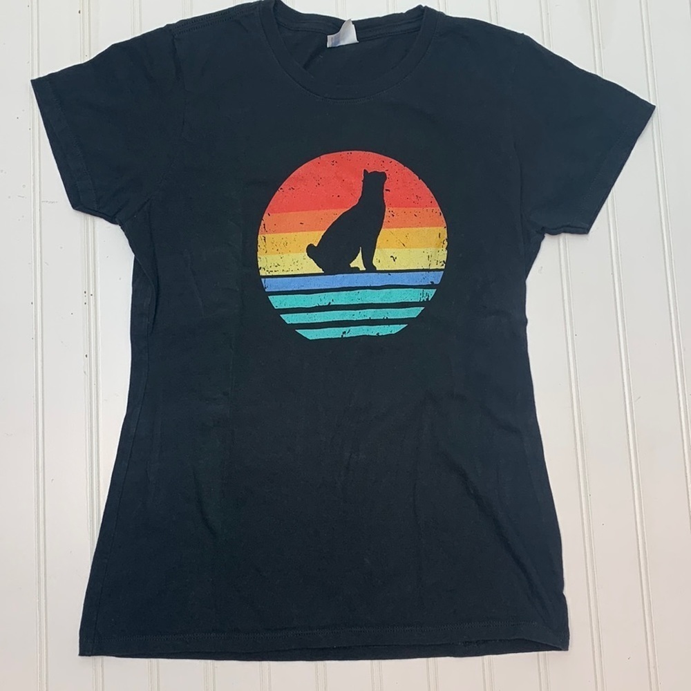 Rainbow Bobcat black T-shirt S